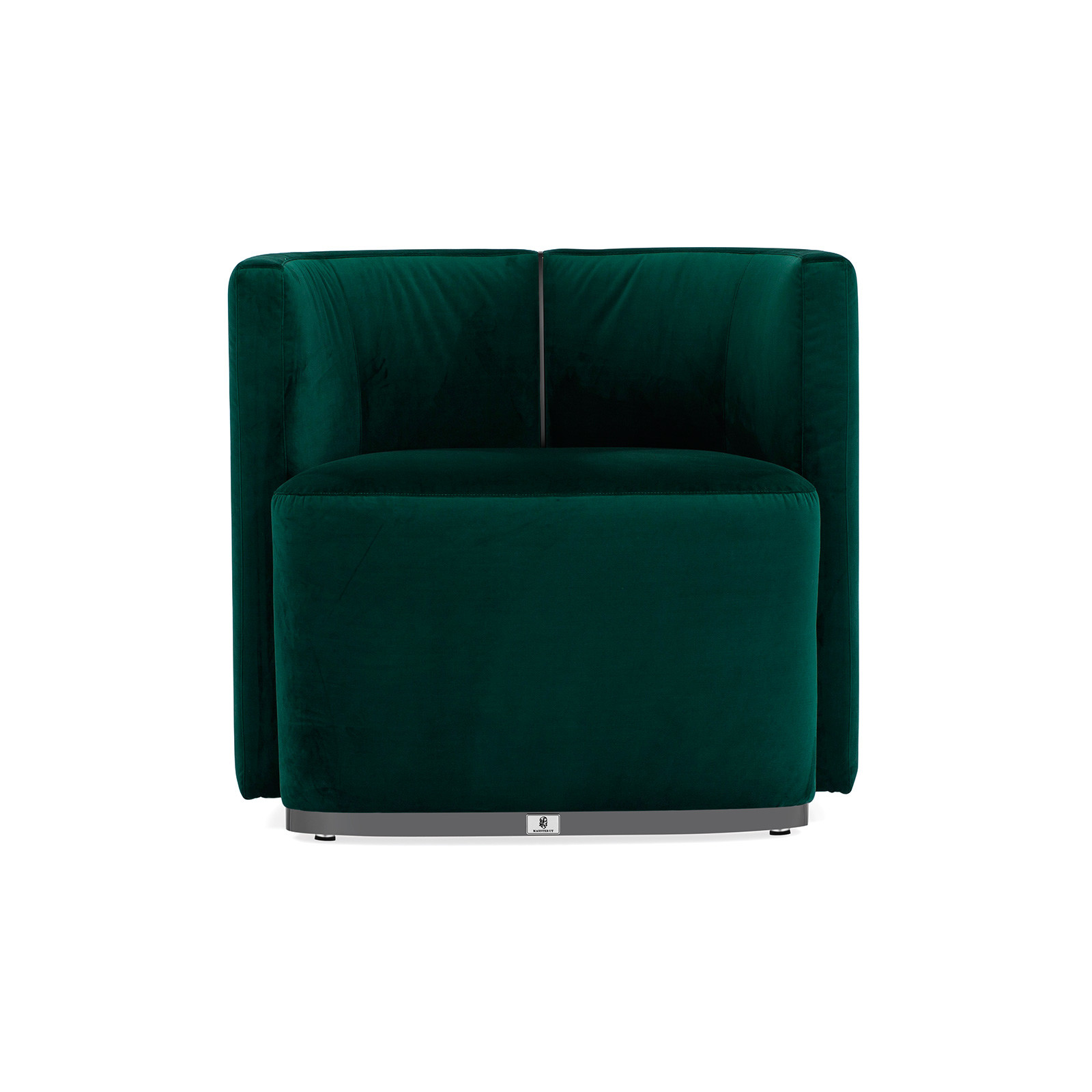 Customzied hotel furniture Walnut wood leisure sofas mixed Fabric with Leather upholstered cushion