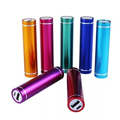 Colorful Mobile Power Bank 2600 Mah 24*24*91mm Size With Aluminium Shell