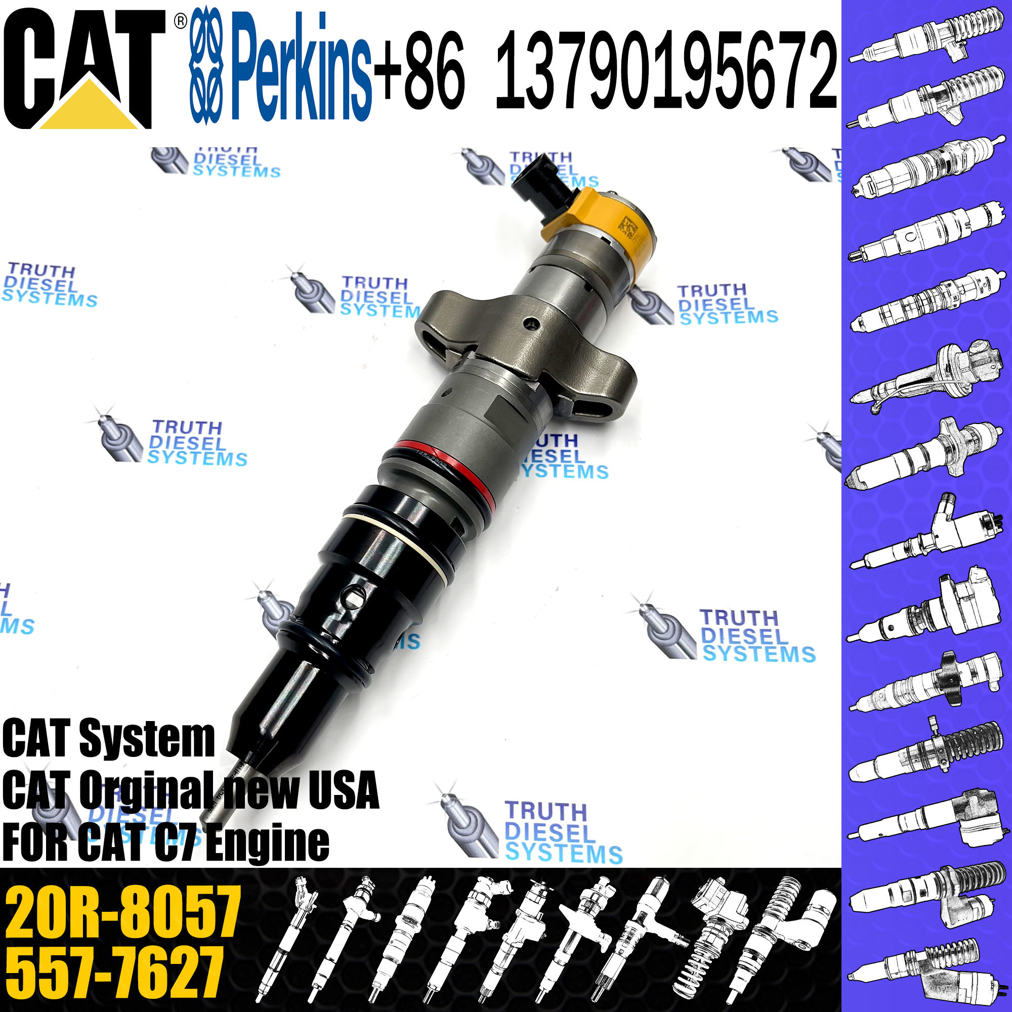 Diesel C7 Engine Common Rail Fuel Injector 387-9430 20R-8057 557-7627 20R-9079 20R-8066 387-9441 20R-8069 295-1409