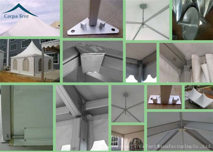 850g/Sqm PVC Polyester Coated Gazebo Tents White For Promotional Show