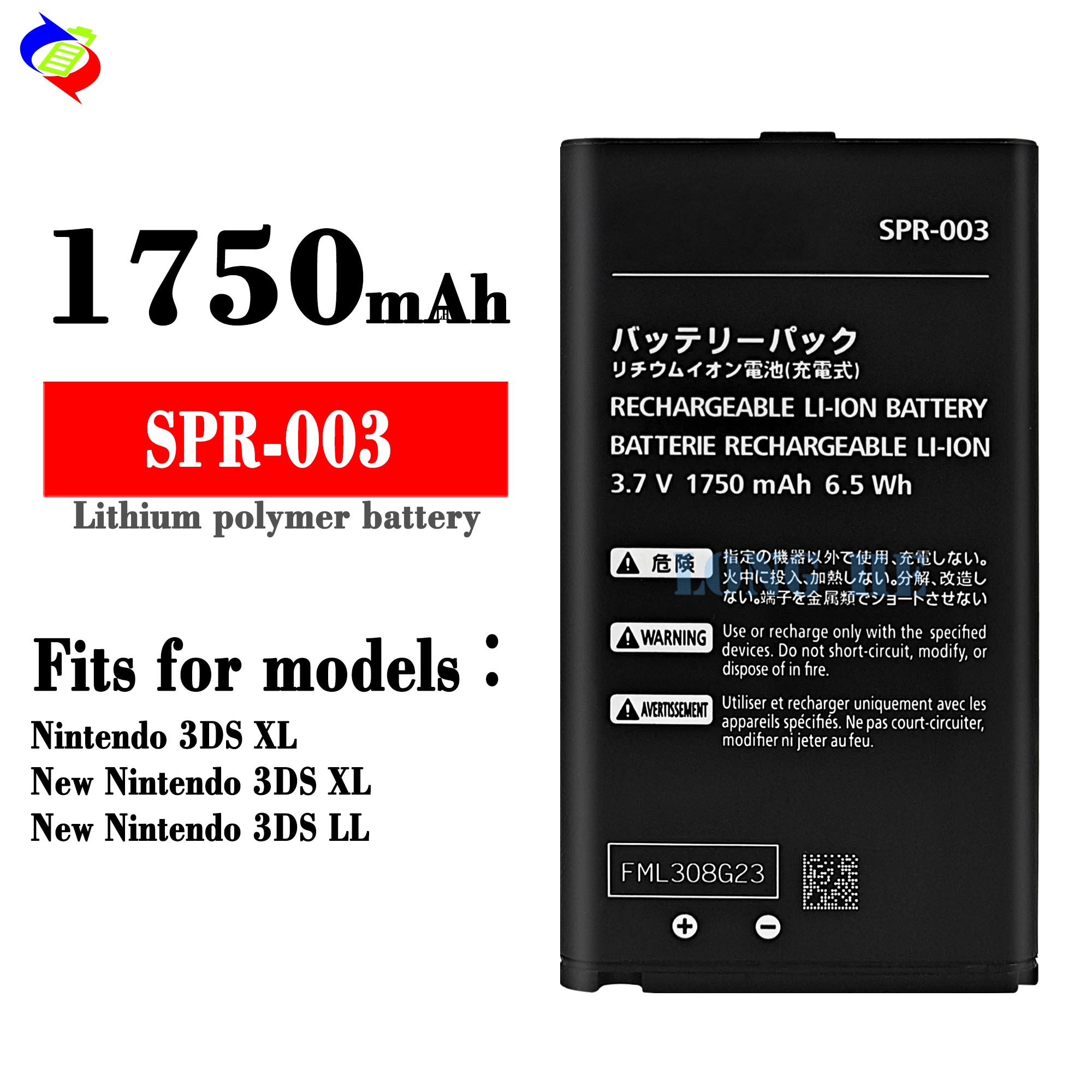100% Compatible Rechargeable Lithium-ion Batteries for Nintendo 3DS XL/LL SPR-003