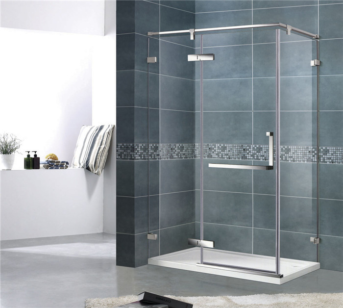 Economic 8MM Single Door Shower Enclosure With Stainless Steel Support Bar and Accessories