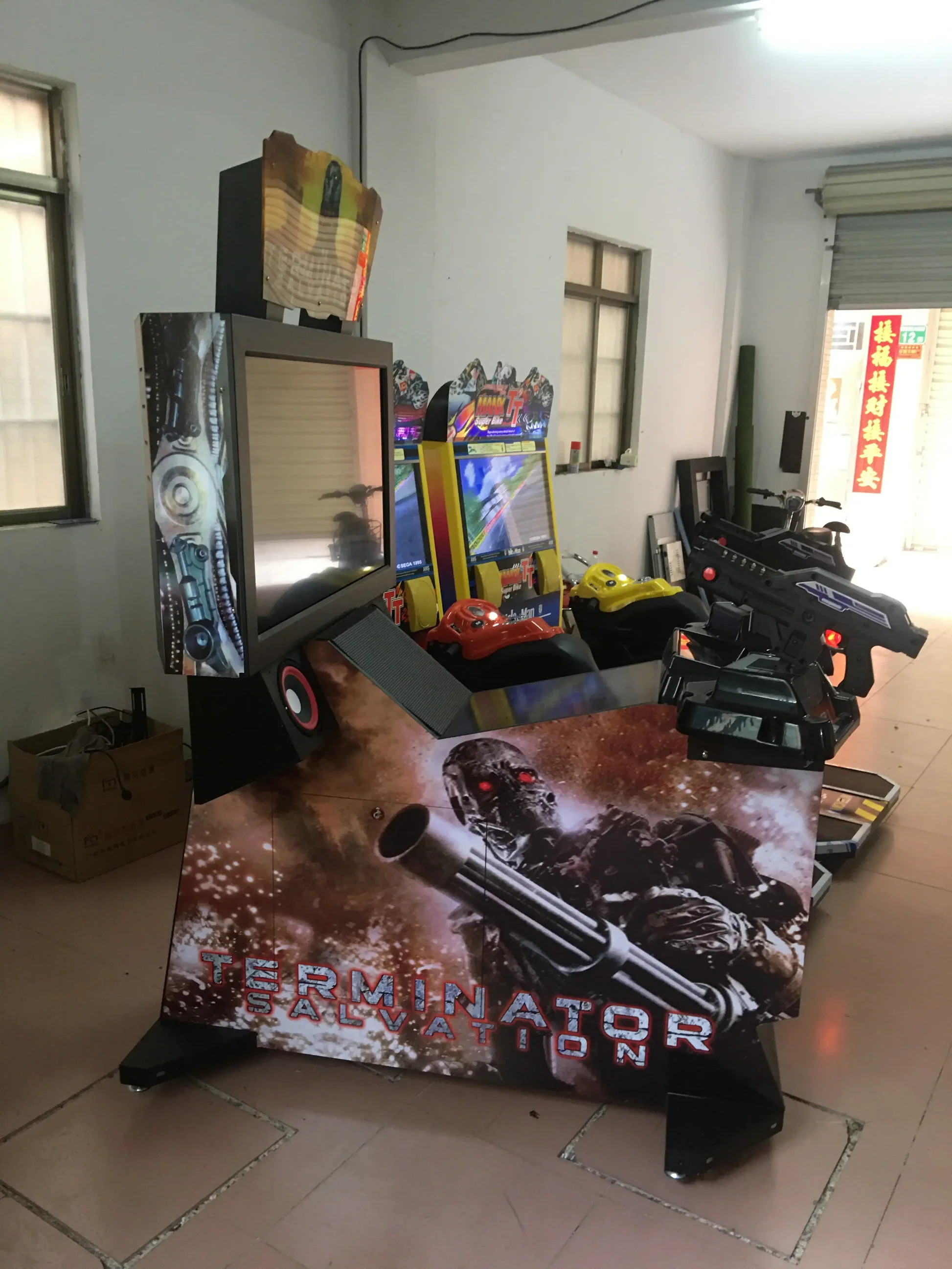 42'' LCD Erminator Salvation Shooting Gun Game Machine Exciting Arcade Video Gun Shooting Games