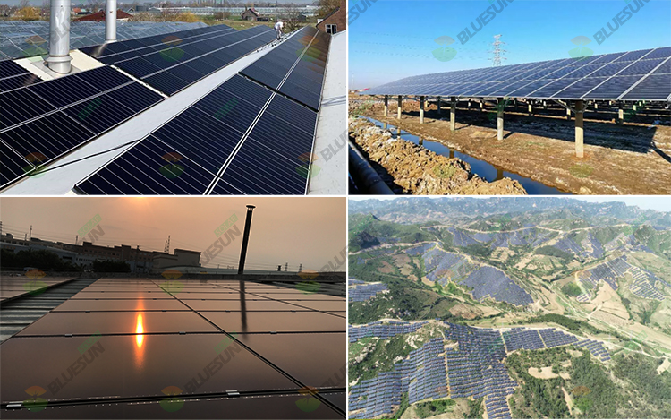 Bluesun Solar Shingles Solar Roof Tiles Photovoltaic 500w Shingled Solar Panel 500watt for Household