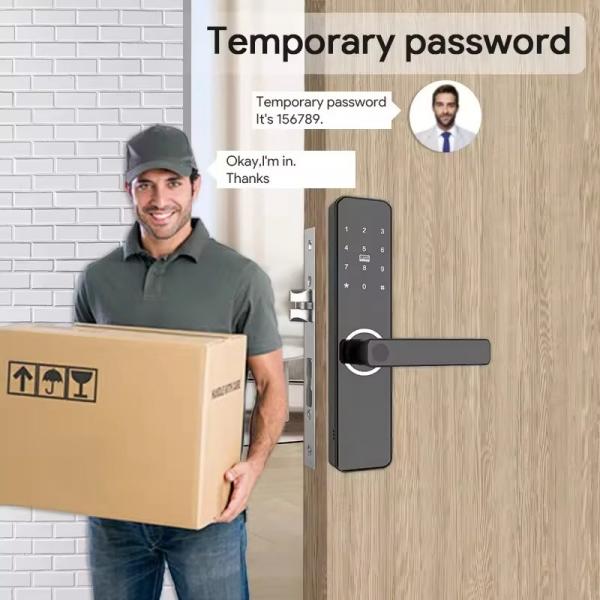 Fingerprint Keyless Entry Bluetooth Deadbolt Home Door Lock IP65 Weatherproof ABS metal Power Supply 4 x AA Batteries