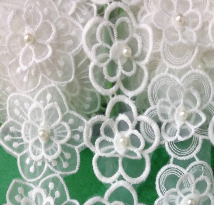 Garment Accessories Embroidery Organza Applique Flower with Sequin