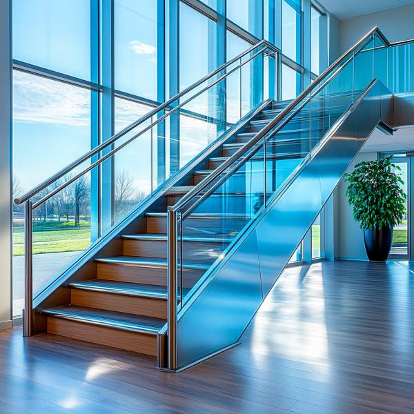 Buy Durable Polished Stainless Steel Handrails with 8-12mm Glass Clamps for Staircase Fencing at wholesale prices