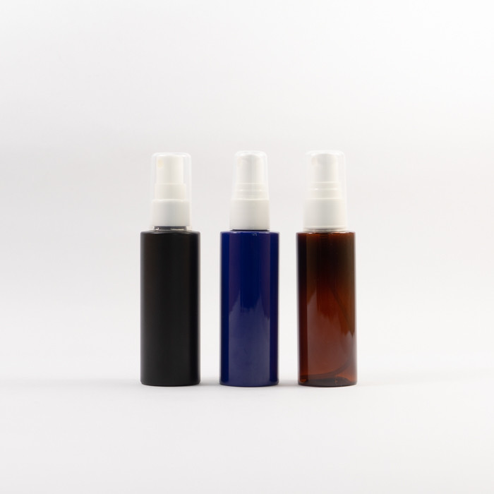 Amber 30ml 40ml Cylinder Plastic Bottle With Sprayer Lotion Pump