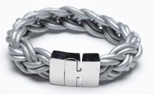Quality Leather Bracelet, Stainless Steel Clasp, 8 Inches for sale