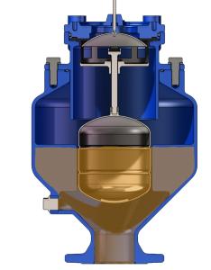Quality Spill Free RAL5015 Kinetic Combination Sewage Air Release Valve for sale