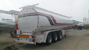 Quality 35 Ton 42m³ Stainless Steel Jet Crude Oil Tanker / Fuel Tank Trailer for sale
