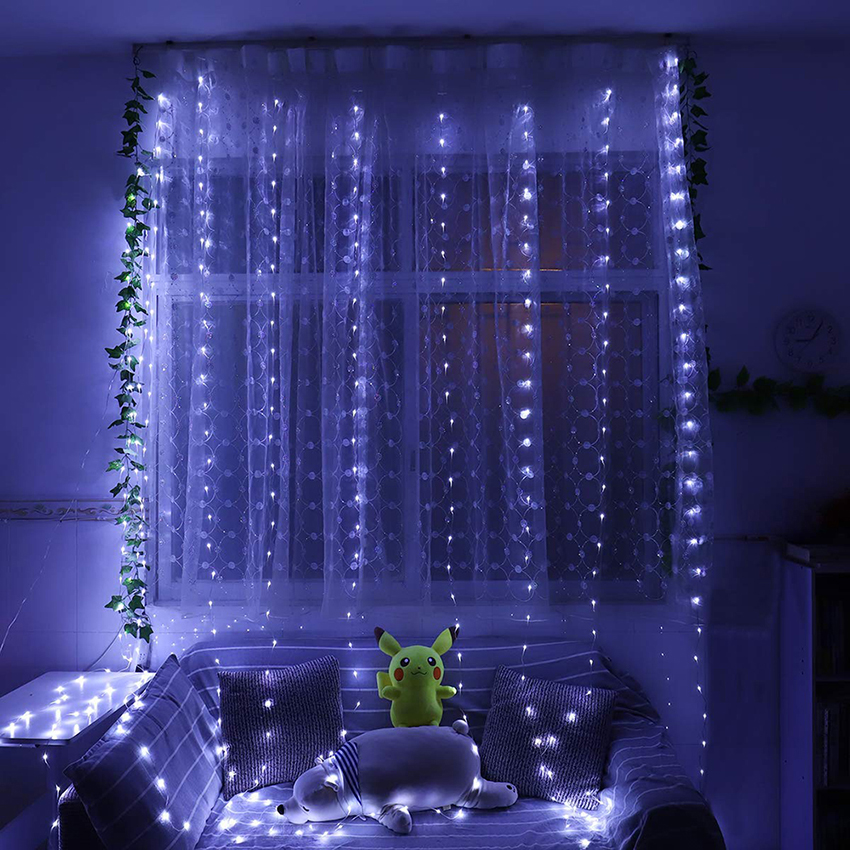 3M LED Curtain Fairy Lights Remote Control USB String Lights Christmas Decoration For Home Bedroom Wedding Party Holiday