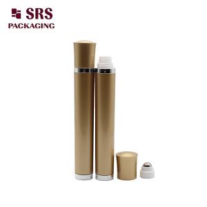 SRS plastic gold color vibrating 10ml eye cream bottle with roller ball