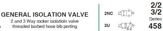 GENERAL ISOLATION VALVE Series 458 for ASCO