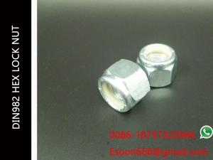 China Prevailing torque type hex lock nuts DIN982,DIN6924,ISO7040 Zinc Plated,Carbon steel on sale