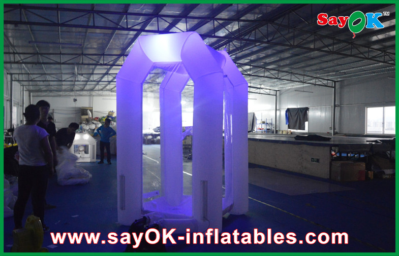 Inflatable Party Decorations Durable Wedding White Inflatable Money Booth With Led Lights