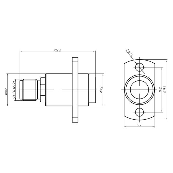 2 Holes RF Adapter Flange BMA To SMA Adapter DC-18GHz For RF Passive Components
