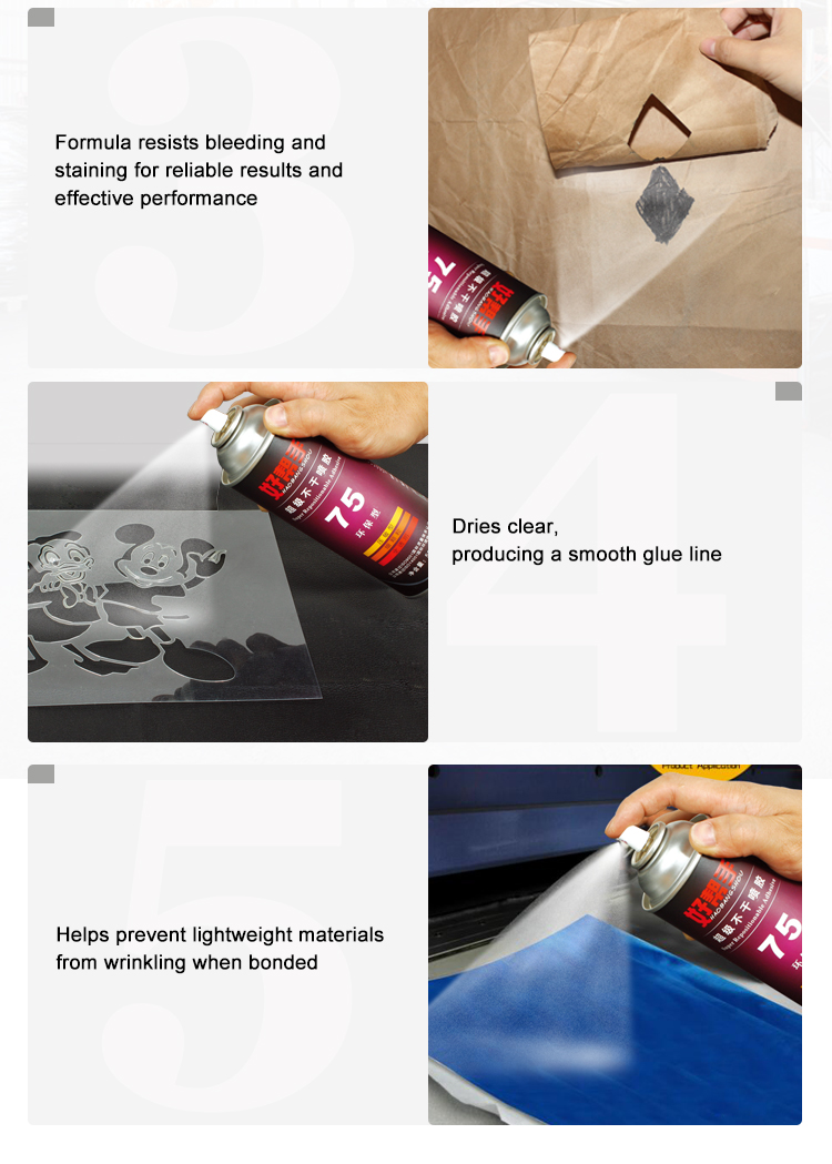 Art Design Aerosol Spray Adhesive Super Glue Embroidery Spray Contact Adhesive