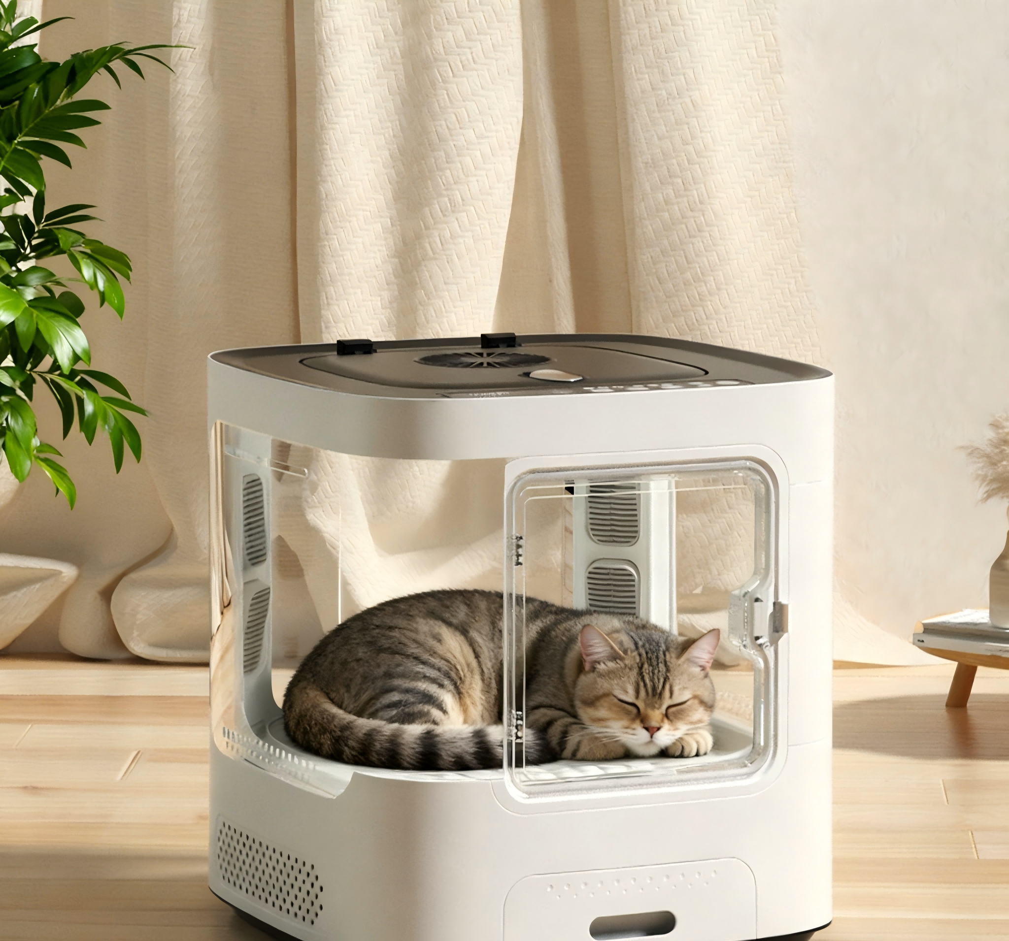 Automatic Plastic Pet Drying Box with Transparent Door Temperature Control Ventilated Design Quiet Operation Easy to Clean Safe