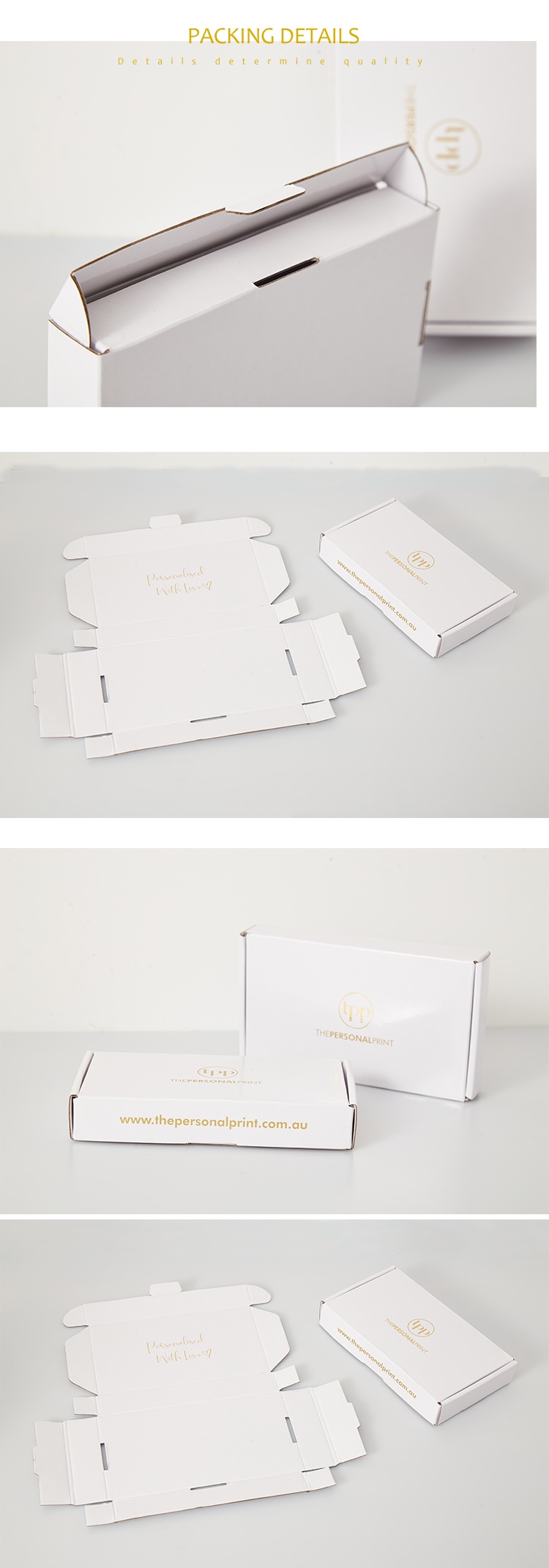 Custom Logo Corrugated Paper Gift Package Mailer Box White Shipping Paper Boxes