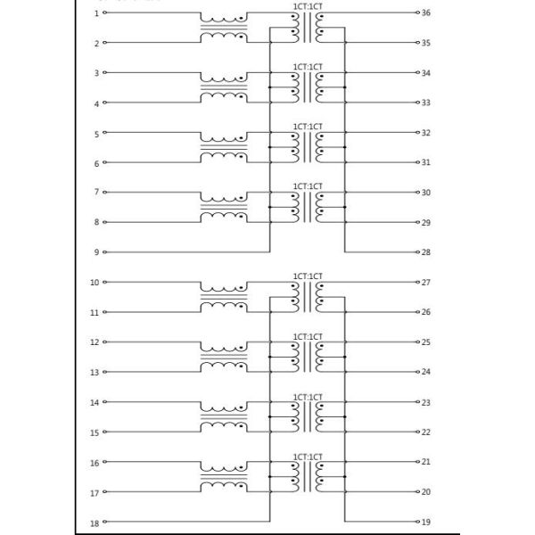L13H003-0 1000 Base - T Dual Ports LAN Filter Transformer 12 PIN DIP