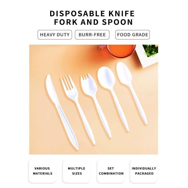 US Disposable Cutlery Sets with Different Sizes Plastic Spoon Fork and Knife Kit