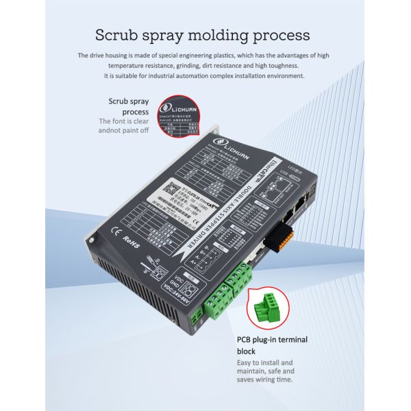 Lichuan 2-Axis DC Closed Loop Stepper Motor Drivers Controller Kit 0.72N.m 2Phase Nema17 DC24V~50V 1.2A 1000PPR