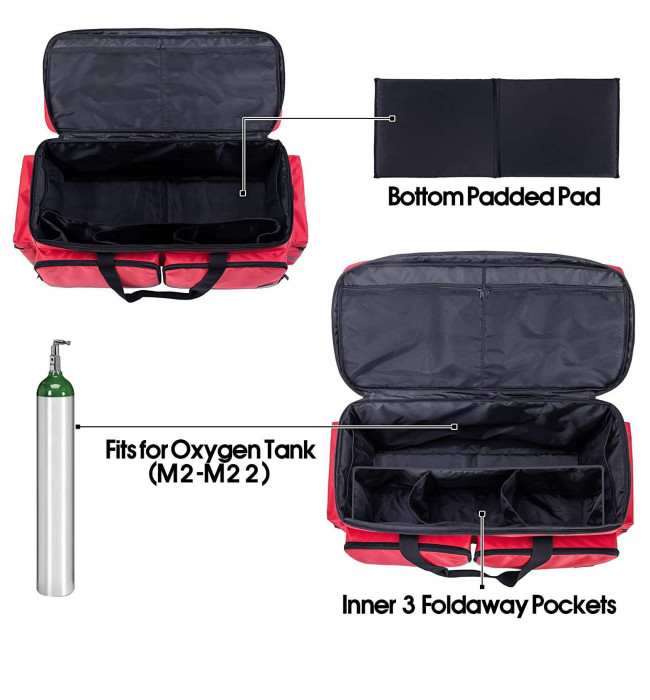 Oxygen Tank Empty Nylon Medical First Aid Bag Emergency Bag With Compartment
