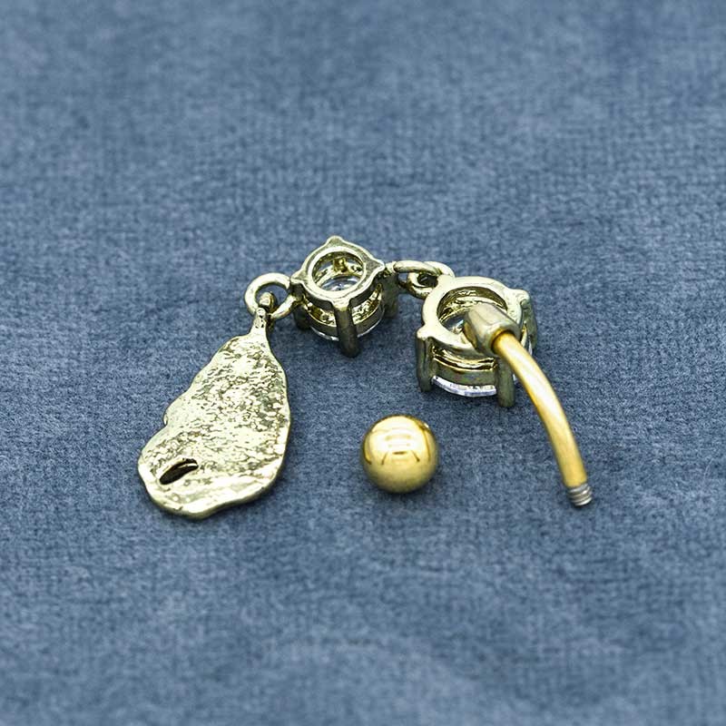 316 Stainless Steel Navel Belly Piercings 14ga gold body jewelry