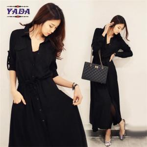 China New fashion korean design black shirt dresses ladies clothes dress 2017 for women on sale
