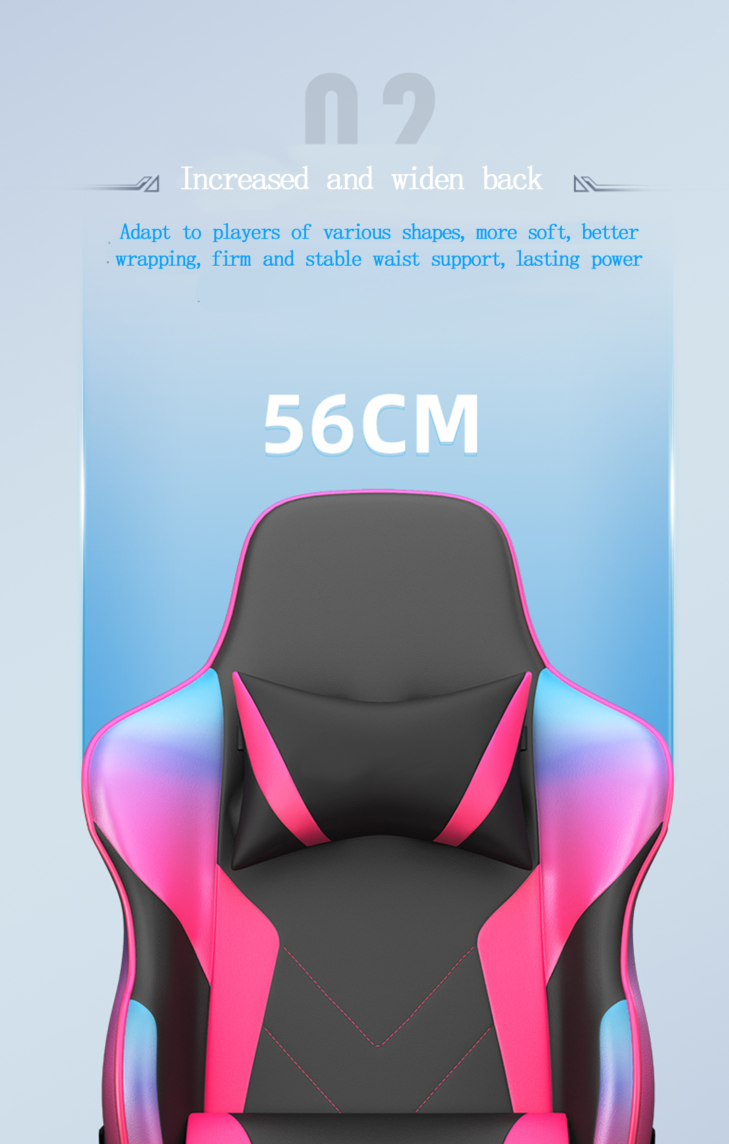 Flowing Light And Color Luxury PU Leather Racing Gaming Chair for Computer Gamer