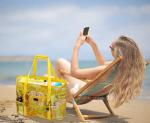 Custom Pattern Printing Extra Large Beach Bags Waterproof With 9 Pockets
