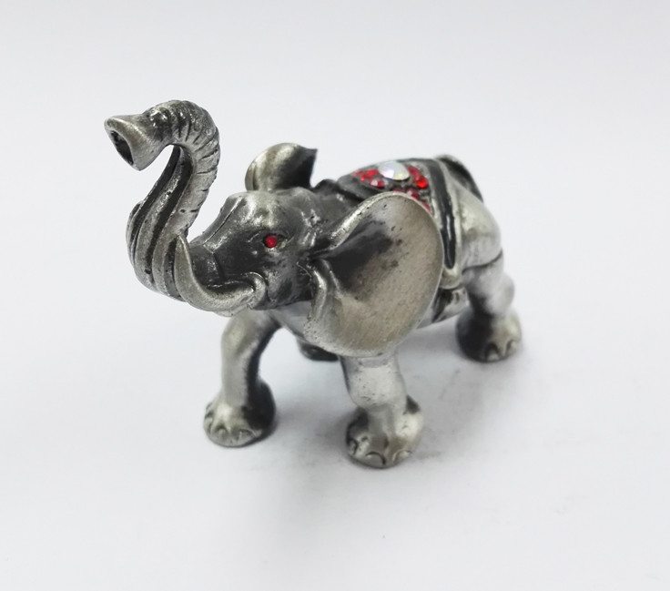 Elephant Metal Crystal Rhinestone Jewelry Box Elephant Trinket Boxes