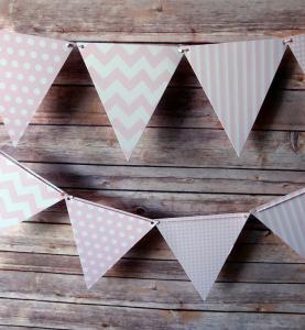 Quality Pink Mix Pattern Triangle Pennant Banner for sale