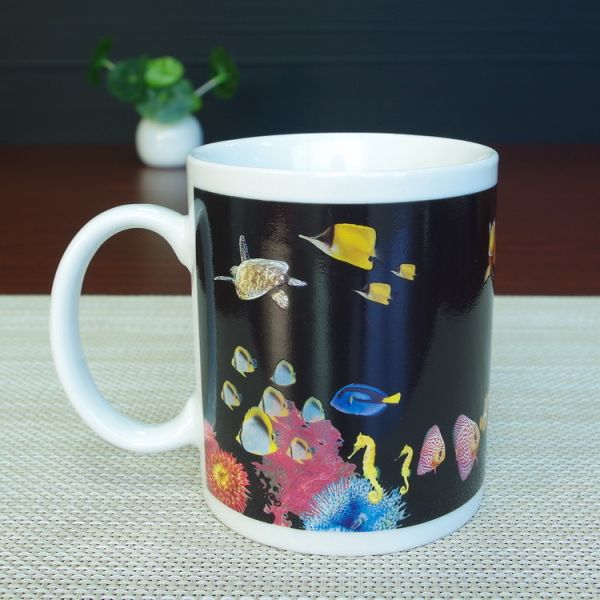 Blue Patch Ocean Custom Magic Mug With AB Grade White Ceramic