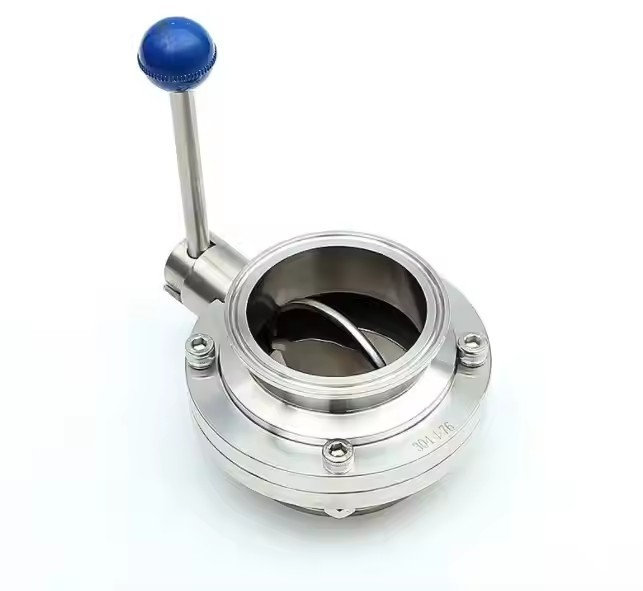 High Performance Sanitary Stainless Steel Butterfly Valves Low Temperature Clamp SEAT food standard
