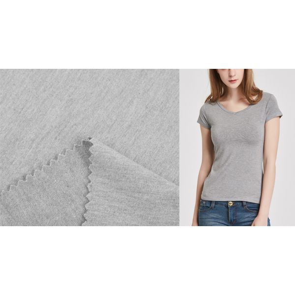 Certificated Super Soft 100% Organic Bamboo Cotton Polyester Knitting Jersey Rib Interlock Fabric Wholesale for T Shirt