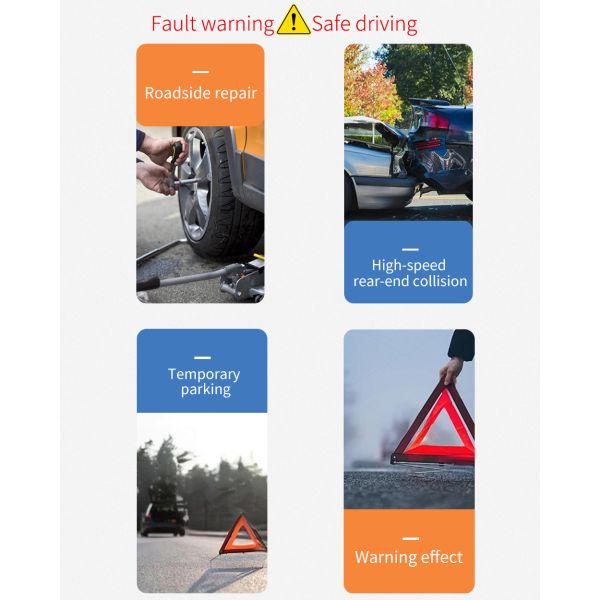 Cheap Price 2pcs Reflective Auto Warning Triangle in Red Plastic Box