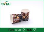 Creative Embossing Logo Ripple Paper Cups , Hot Disposable Coffee Cups