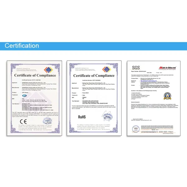 Company certifications and quality standards