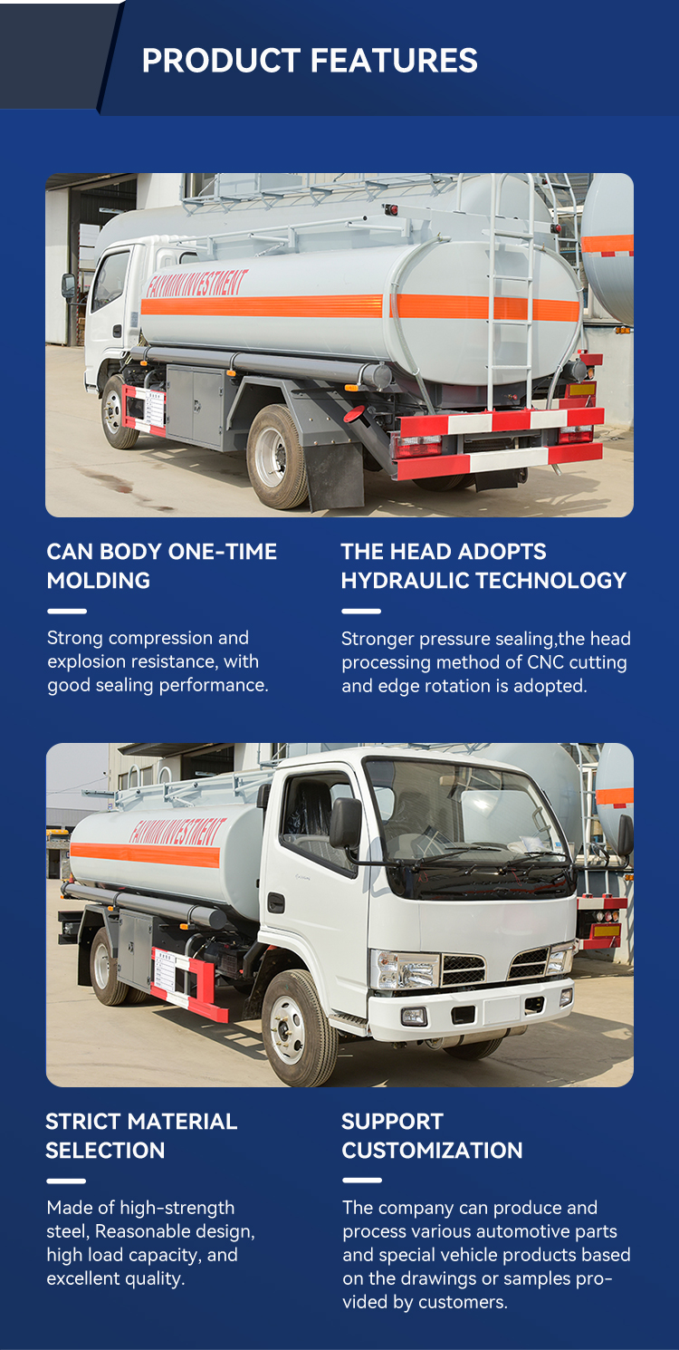 6000L Fuel Oil Tanker Truck 4x2 Drive Wheel Diesel And Petrol Tanker Truck