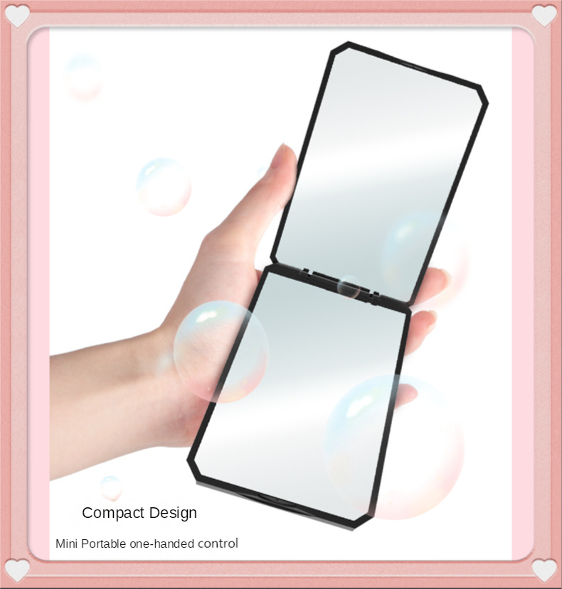 Adjustable Compact Lady Dressing Mirror with Heart-Shaped LED Light and Custom Design