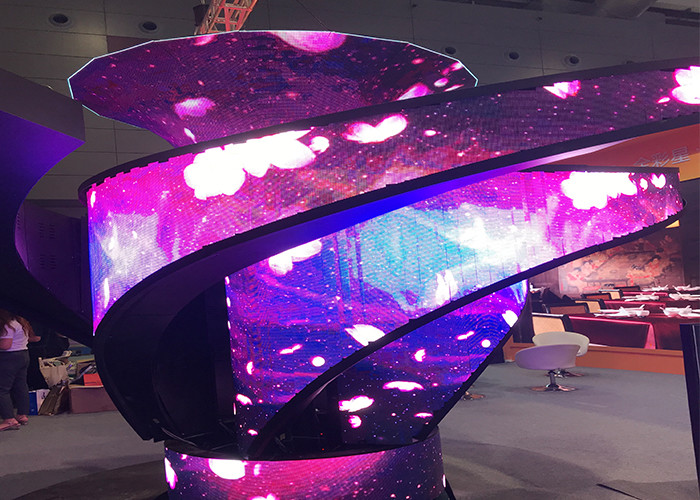 Wide Viewing Angle Flexible LED Displays Screen 4mm Pixel Pitch ODM OEM