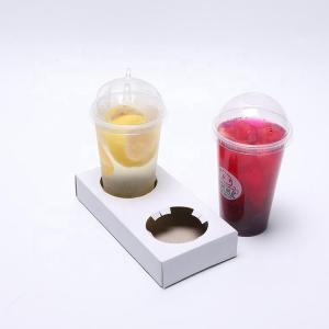 China Disposable 2 Cups Pack Kraft Cup Holder Tray For Every Kinds Of Beverage To Takeaway on sale