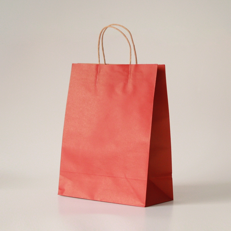 Retail Multi Colored Kraft Paper Shopping Bags with Folding Style and Custom Pattern