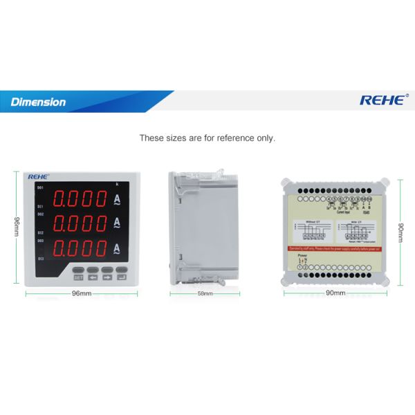 3 Phase Digital Ampere Meter Current Meter Rs485 Modbus Meter