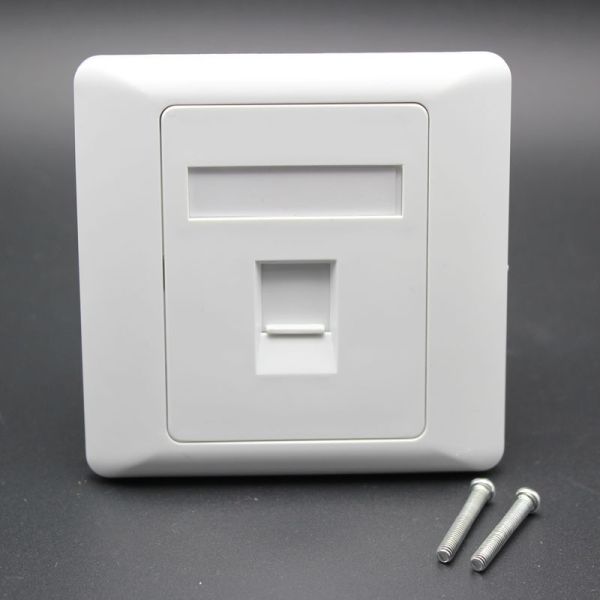 2 Ports Flat Faceplate RJ45 ABS Ethernet Cable Assembly 86×86 Type