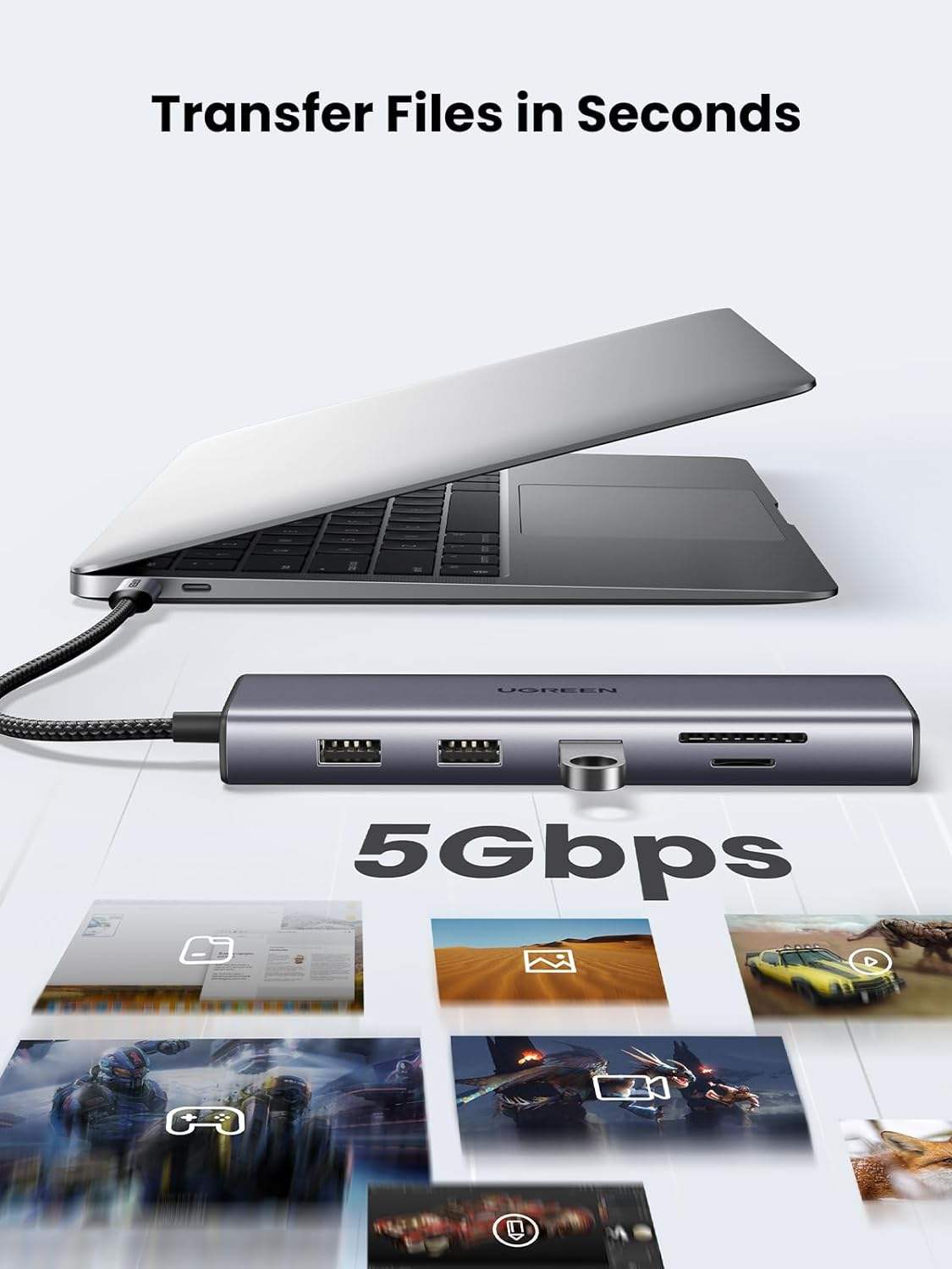 USB C Hub, 10-in-1 USB-C Dongle with 4K-HDMI & VGA Dual Monitor,1Gbps Ethernet,100W PD,3 USB 3.0 Ports,3.5mm Audio Jack