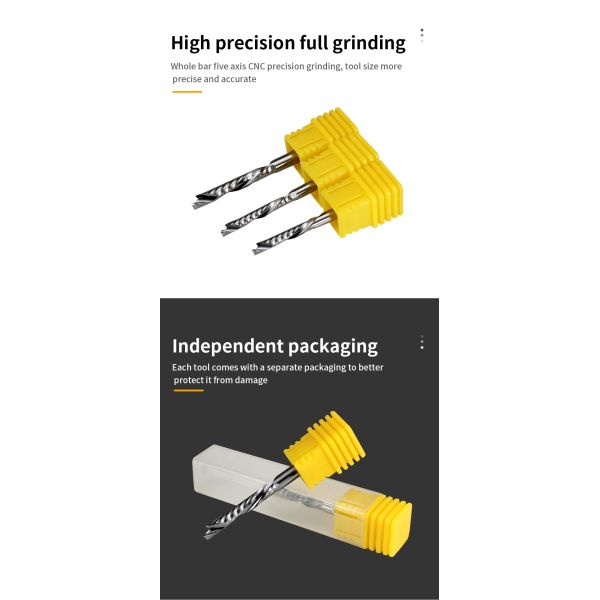 Hot Selling in China 1F up and Down Cutting Spiral Compression End Mill for CNC Milling Cutter