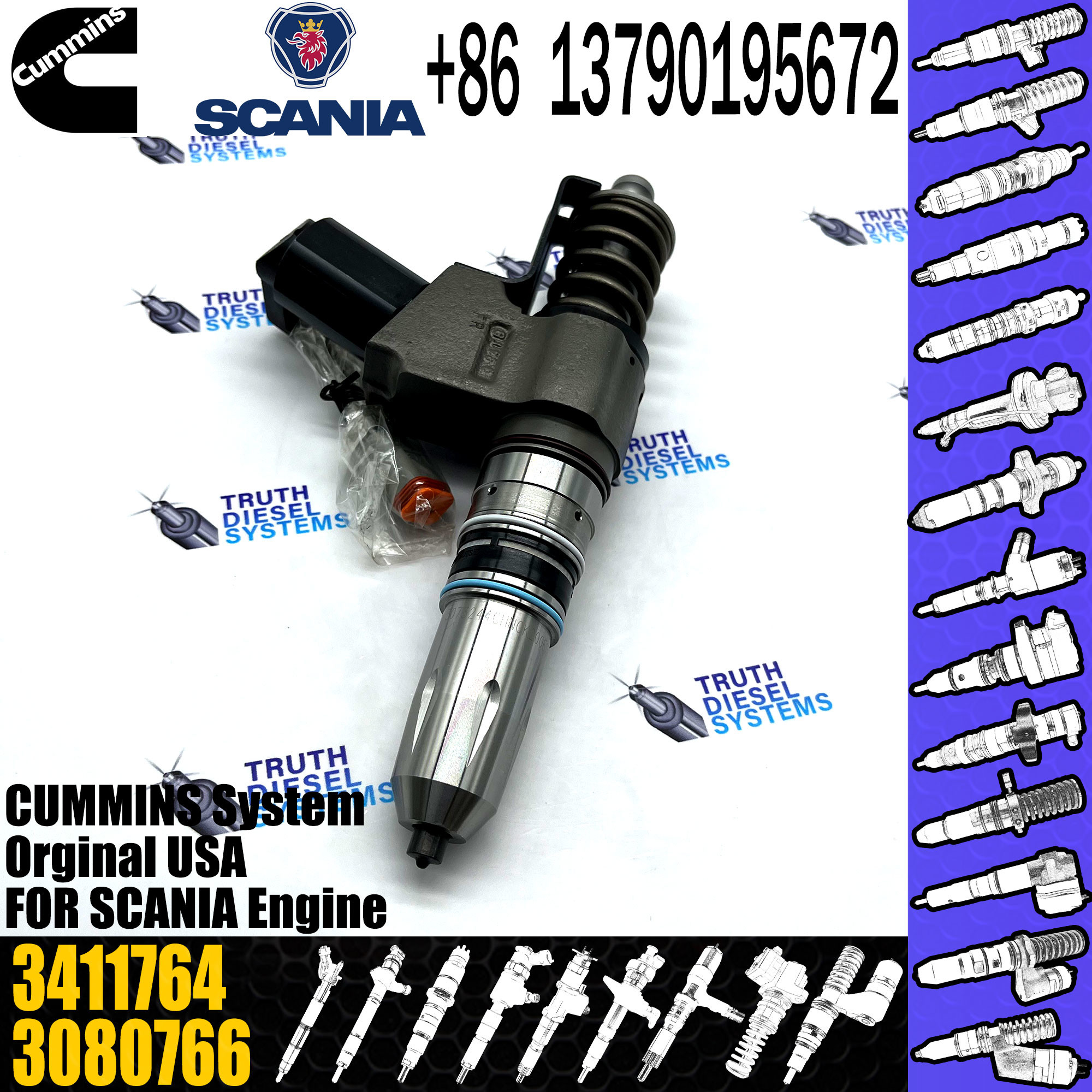 N14 Diesel engine parts Common Rail Fuel Injector 3411766 3652541 3083662 3411763 3411764 3411767 for Cummins